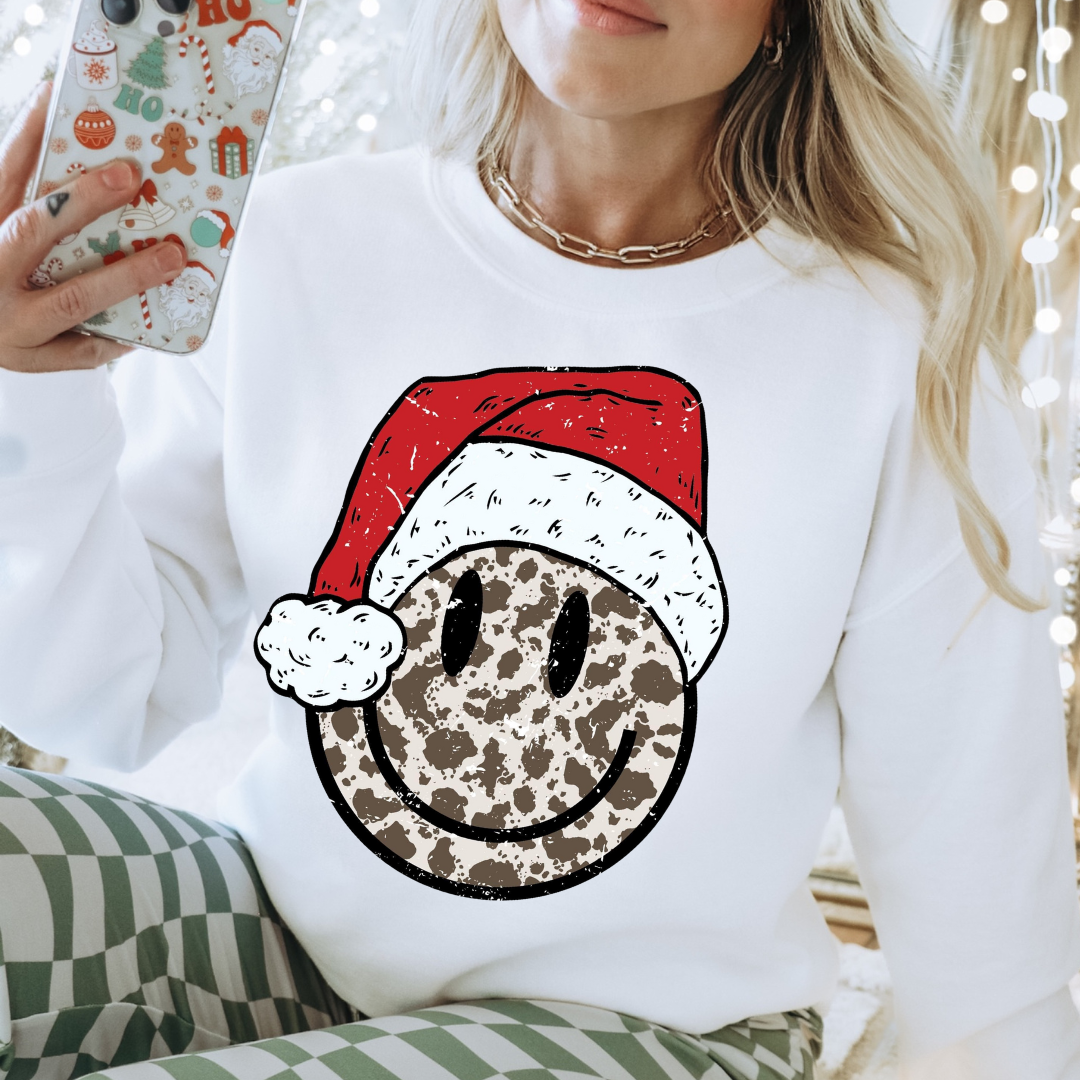 Leopard Santa Hat Smiley