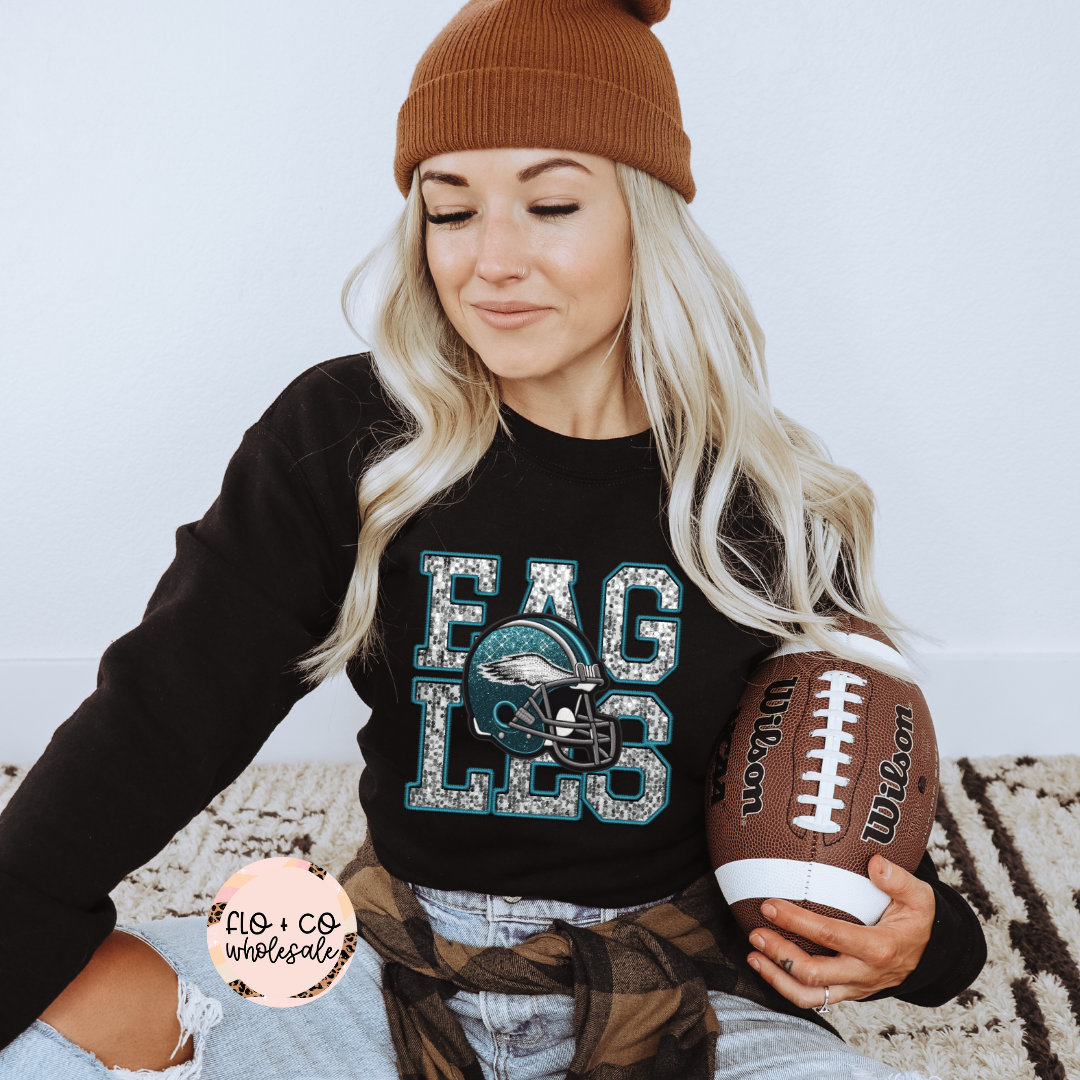 NFL Faux Sequin/Embroidery Helmets