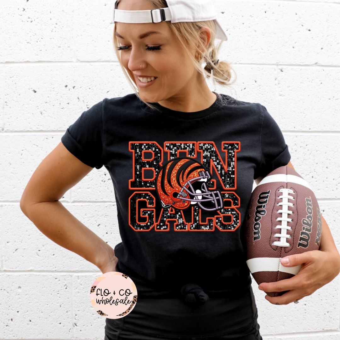 NFL Faux Sequin/Embroidery Helmets