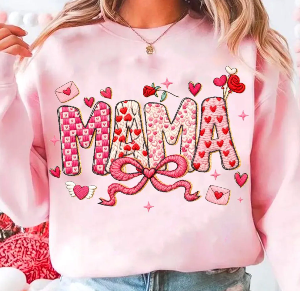 Faux Embroidered Valentine MAMA